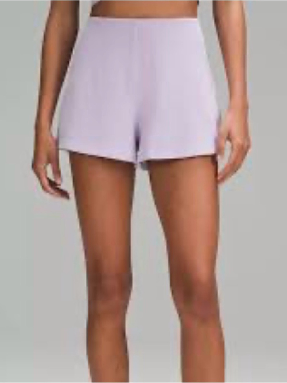 Lululemon Ribbed Softstreme High-
Rise Short 2" Lilac Ether shade. Size 4